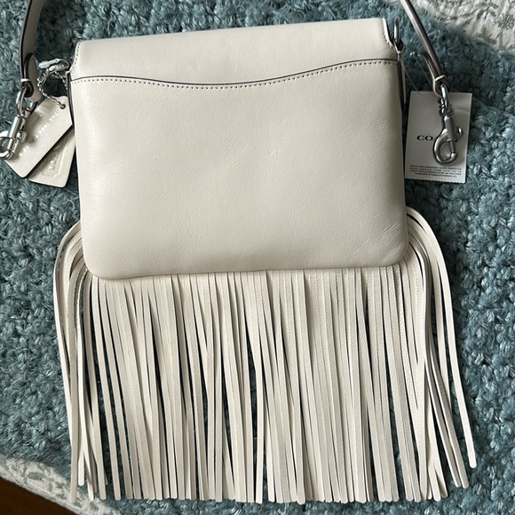 Coach 1964 Fringe Bag Shoulder Crossbody Purse Chalk New NWT - Picture 4 of 12